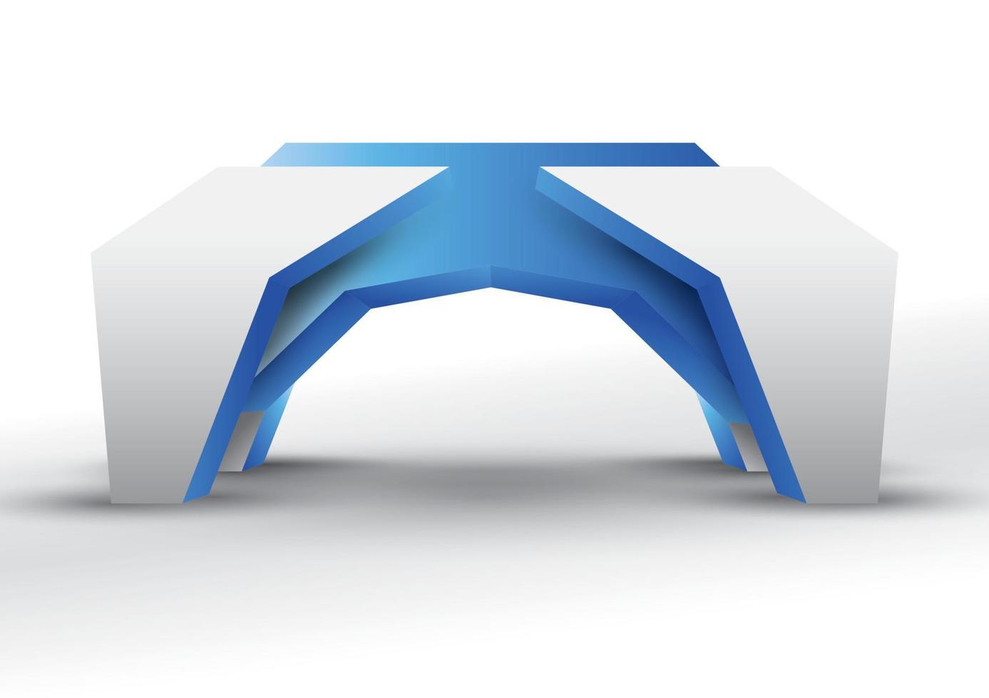 3d blue gate entrance exhibition vector editable with modern style on