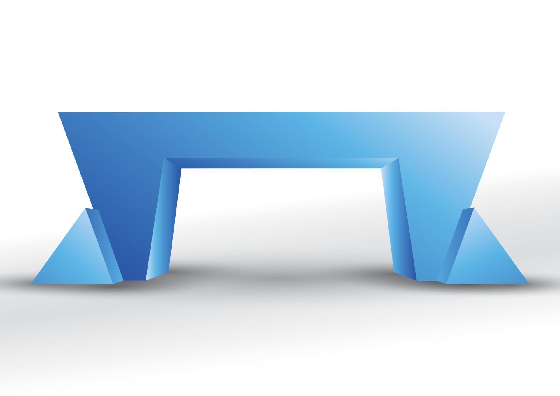 3d blue gate entrance exhibition vector editable with modern style on