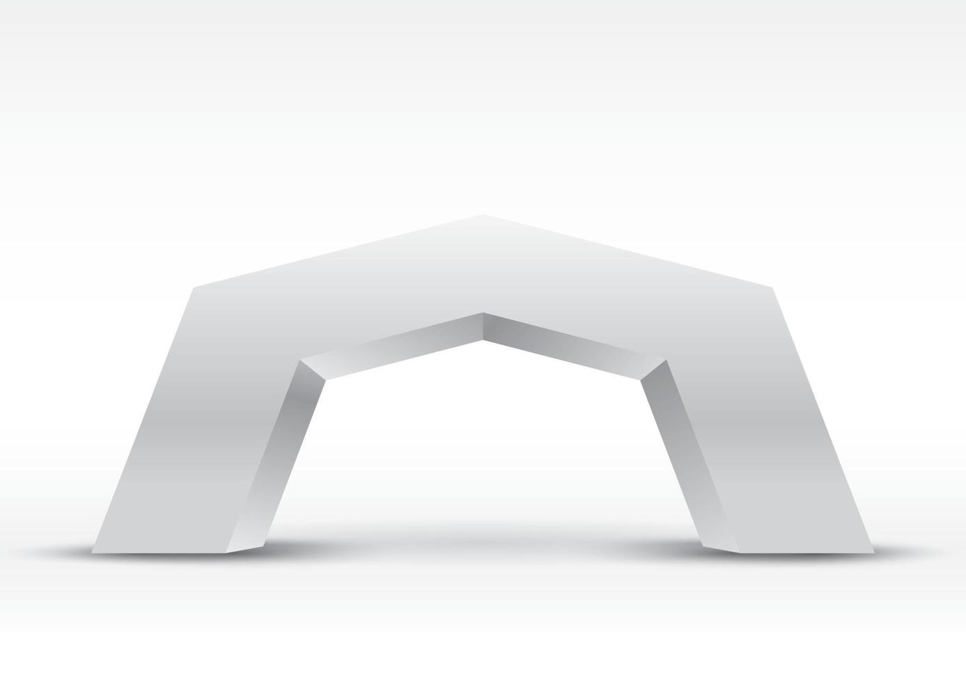 3d gate entrance exhibition vector editable with modern style on isolated background