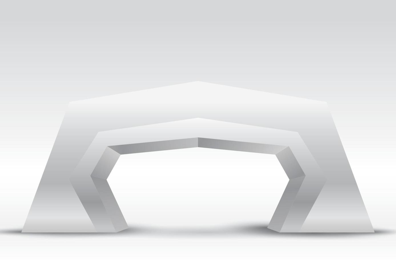 3d gate entrance exhibition vector editable with modern style on isolated background
