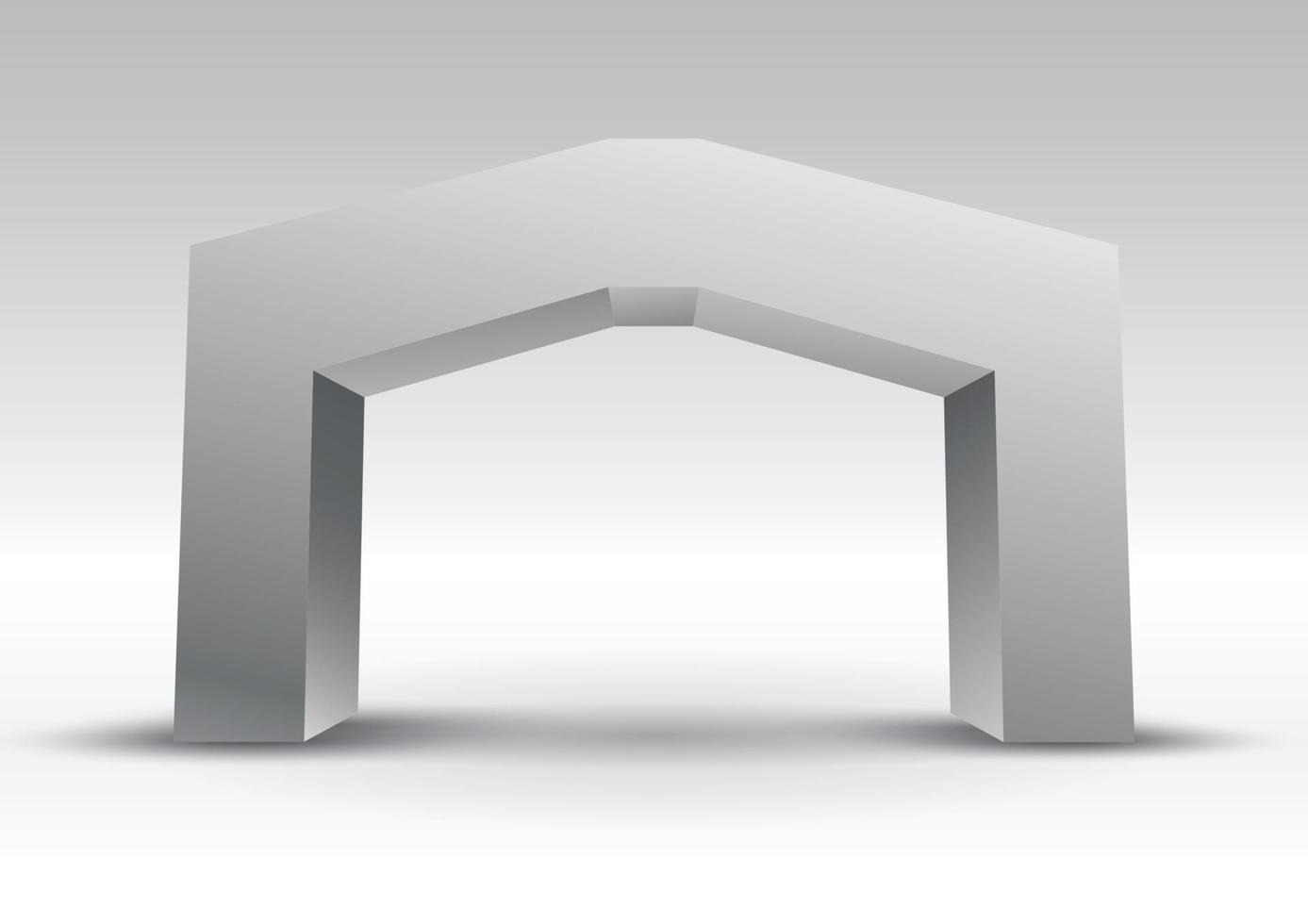 3d gate entrance exhibition vector editable with modern style on isolated background