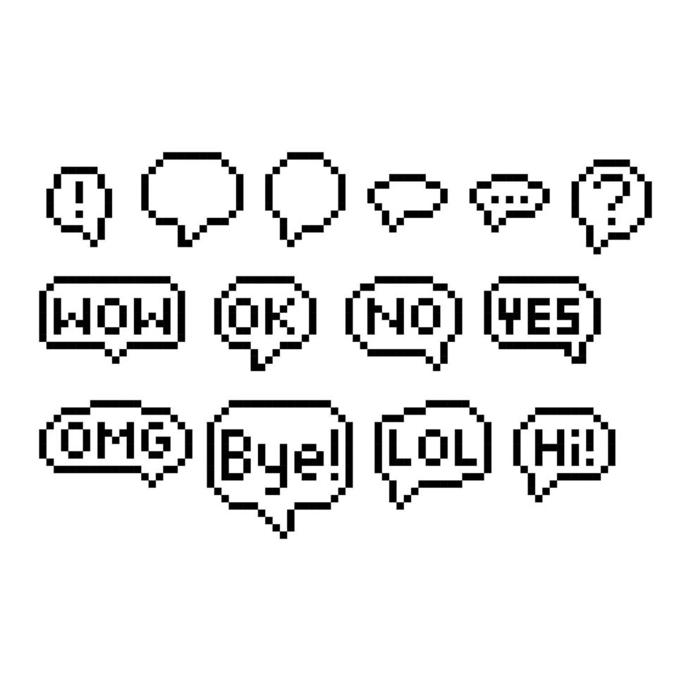 Speech Bubble in Pixel Art vector