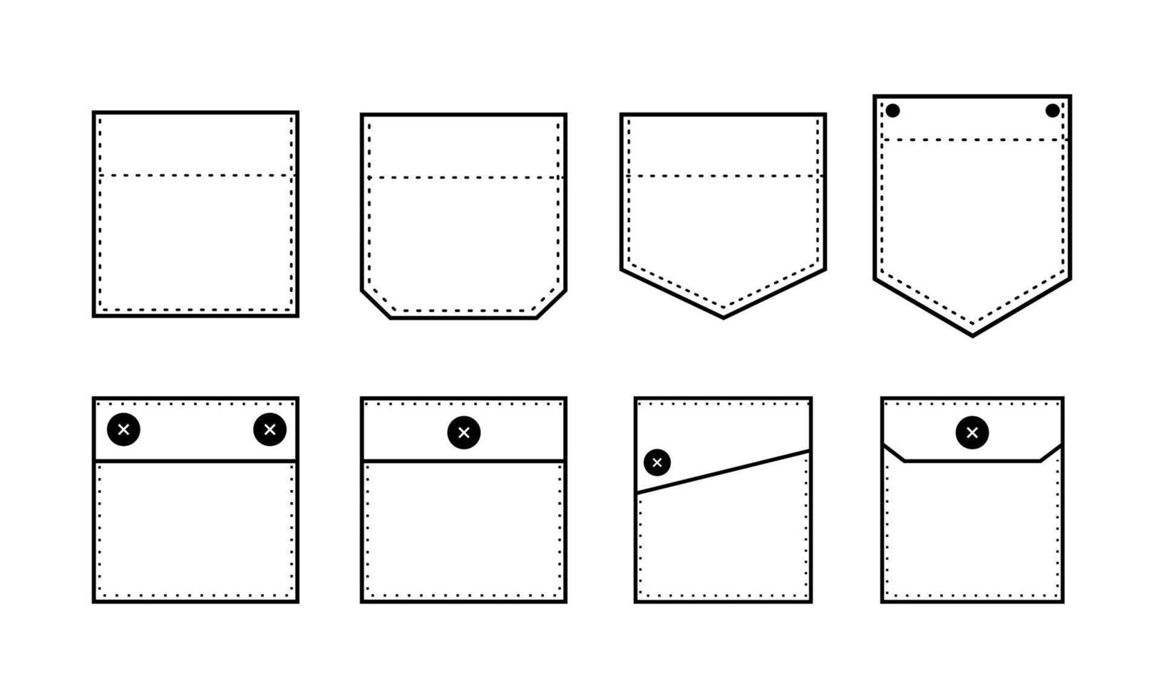 Pocket Patches Outline Illustration vector