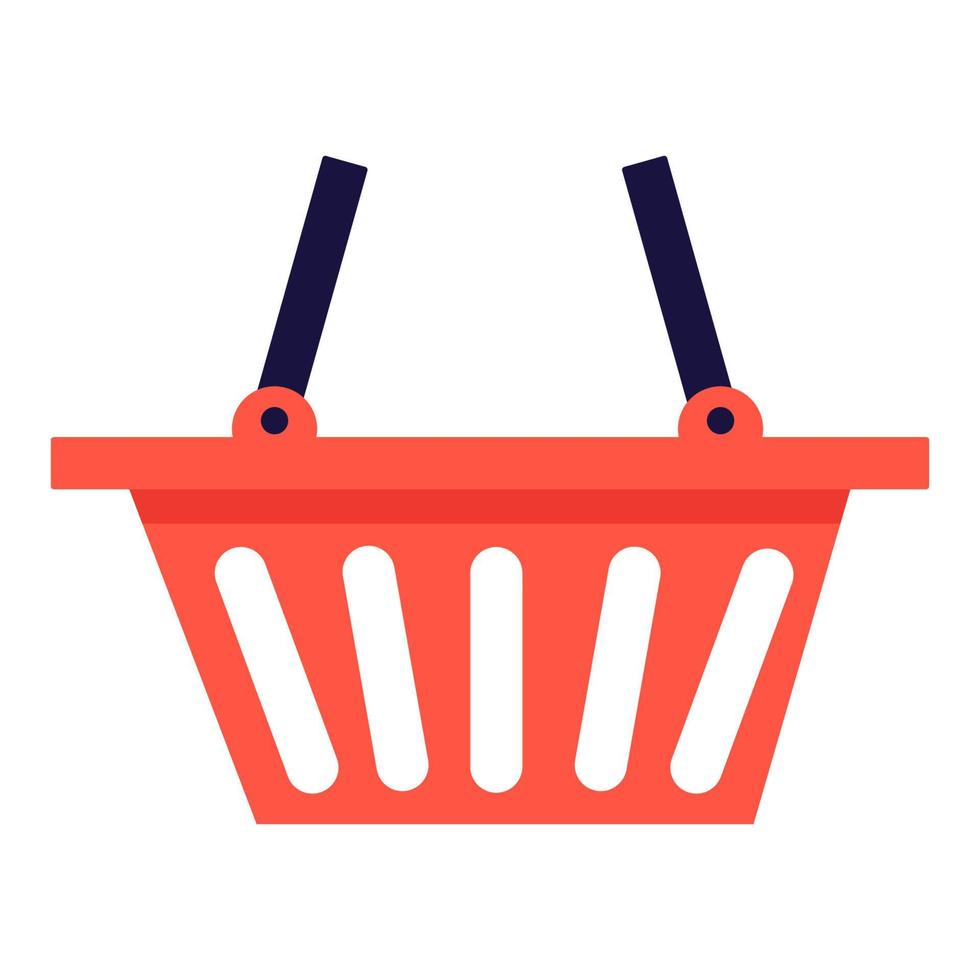 The concept of online shopping on the Internet.Red shopping cart. Local market and grocery store. Buy products online. vector