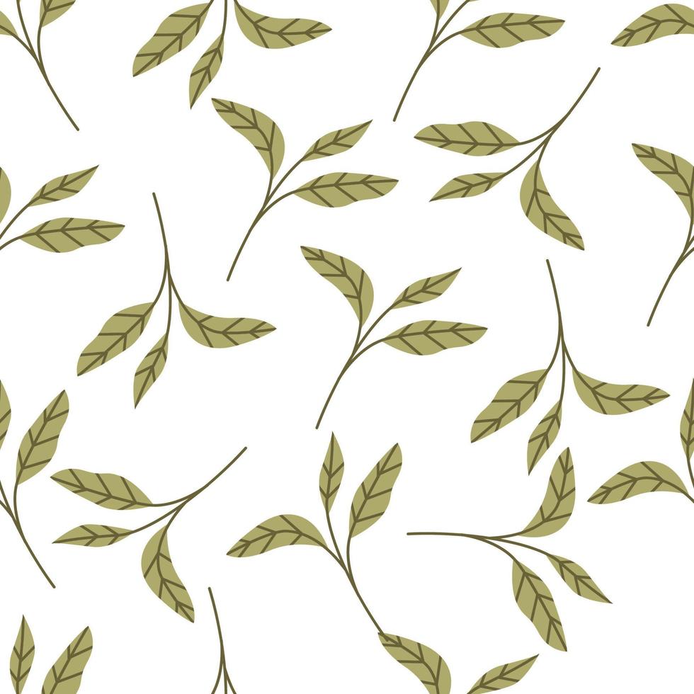 Green matcha seamless pattern. Matcha leaves are an herbal organic food. Japanese tea culture. Asian culture. vector