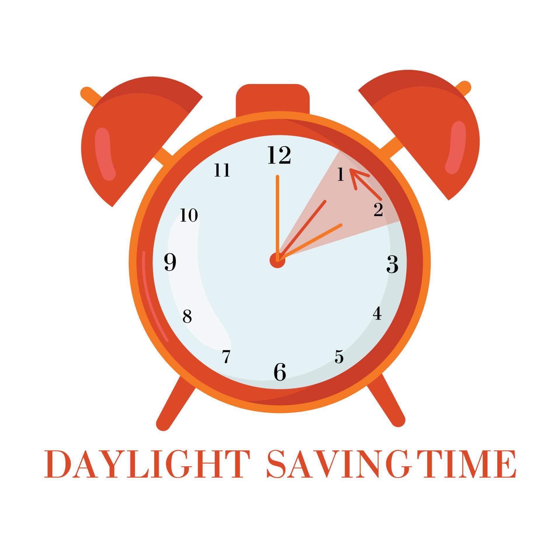 The concept of daylight saving time. Alarm clock . The text of the reminder is to set the clock
