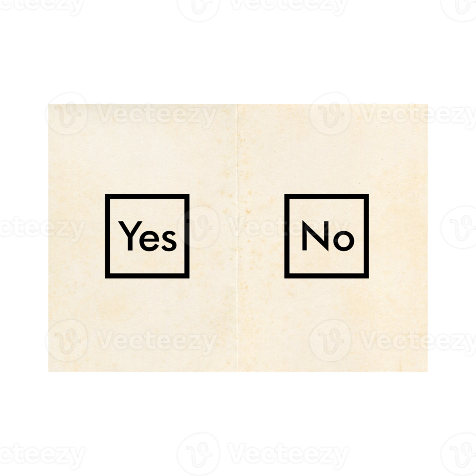 Ballot paper with Yes and No transparent PNG