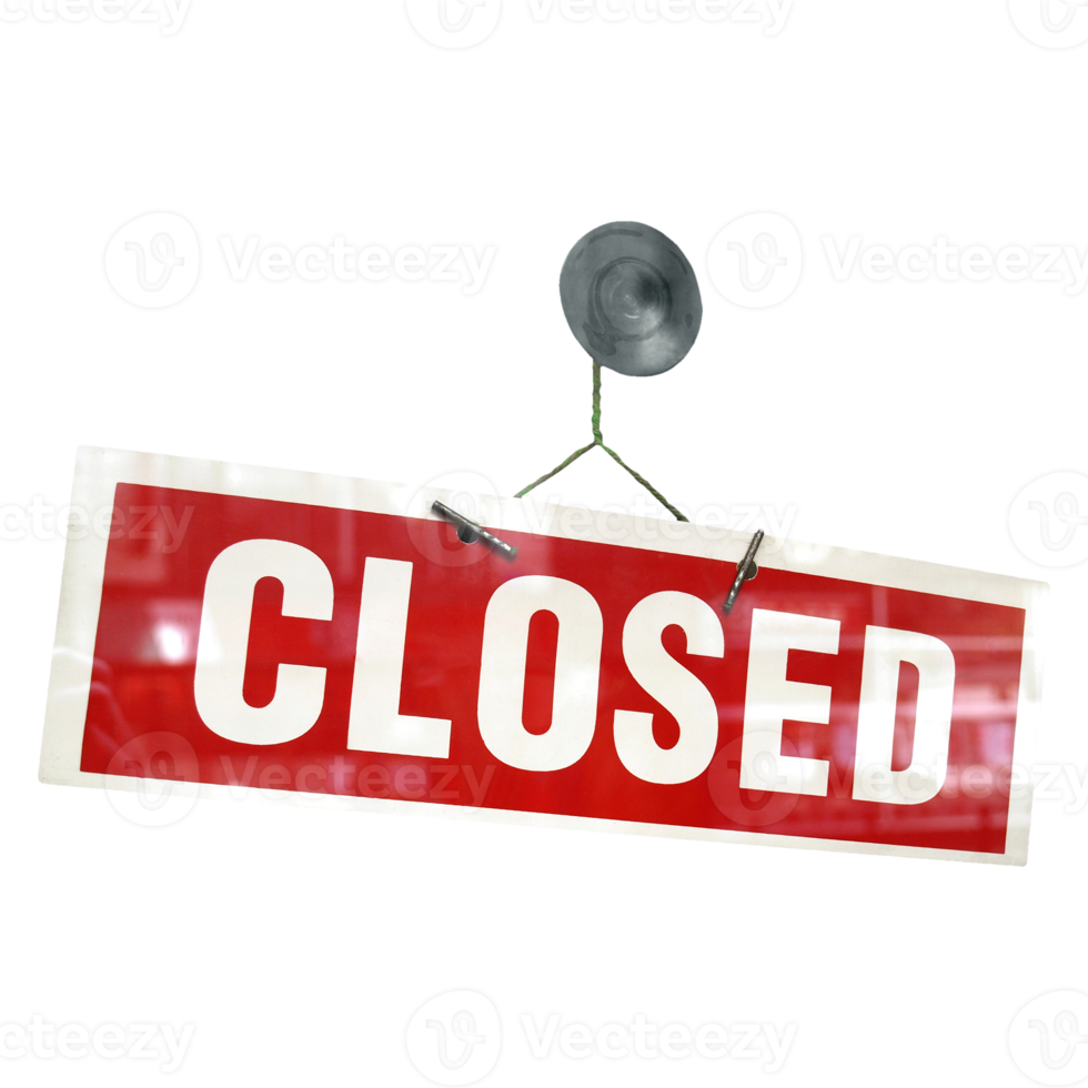 Red closed sign transparent PNG