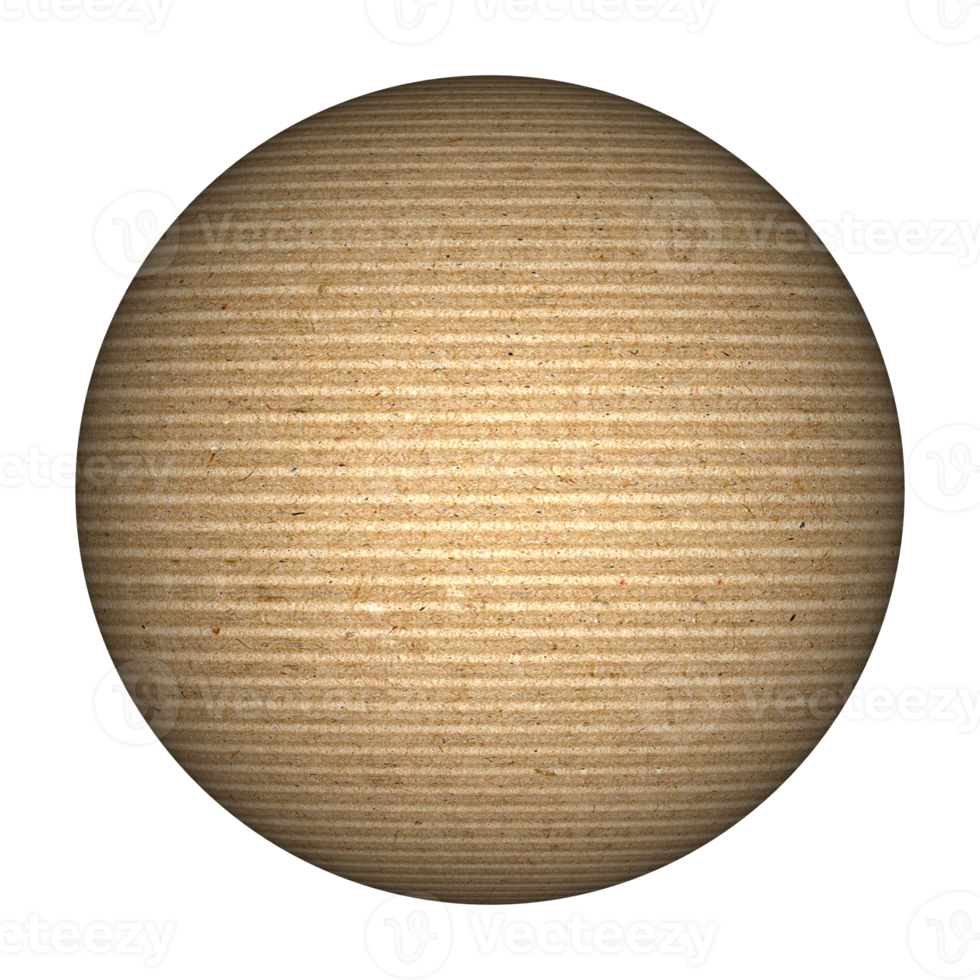 sfondo trasparente sfera di cartone ondulato marrone png