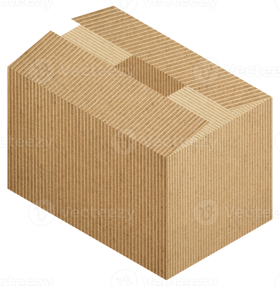 brown corrugated cardboard box transparent PNG