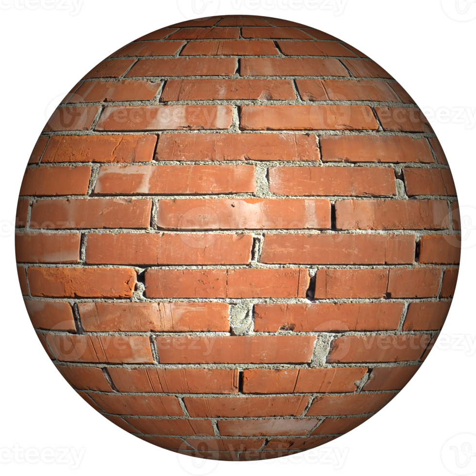 red brick sphere transparent background png