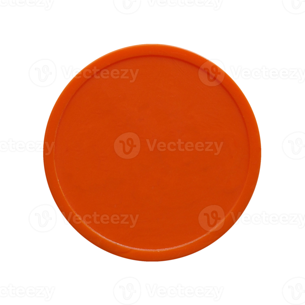 Orange plastic token money transparent background png