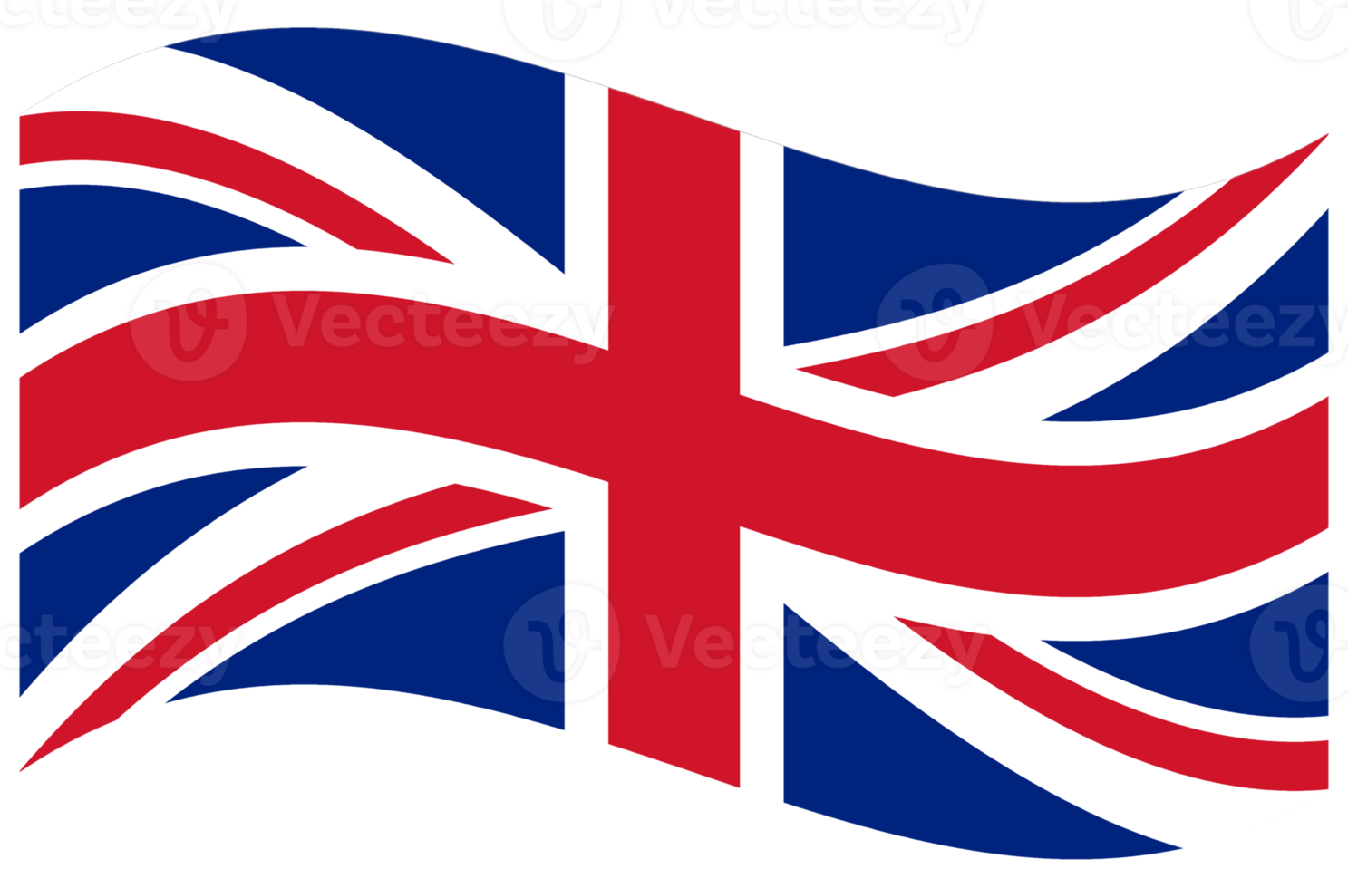 waving flag of the United Kingdom transparent PNG