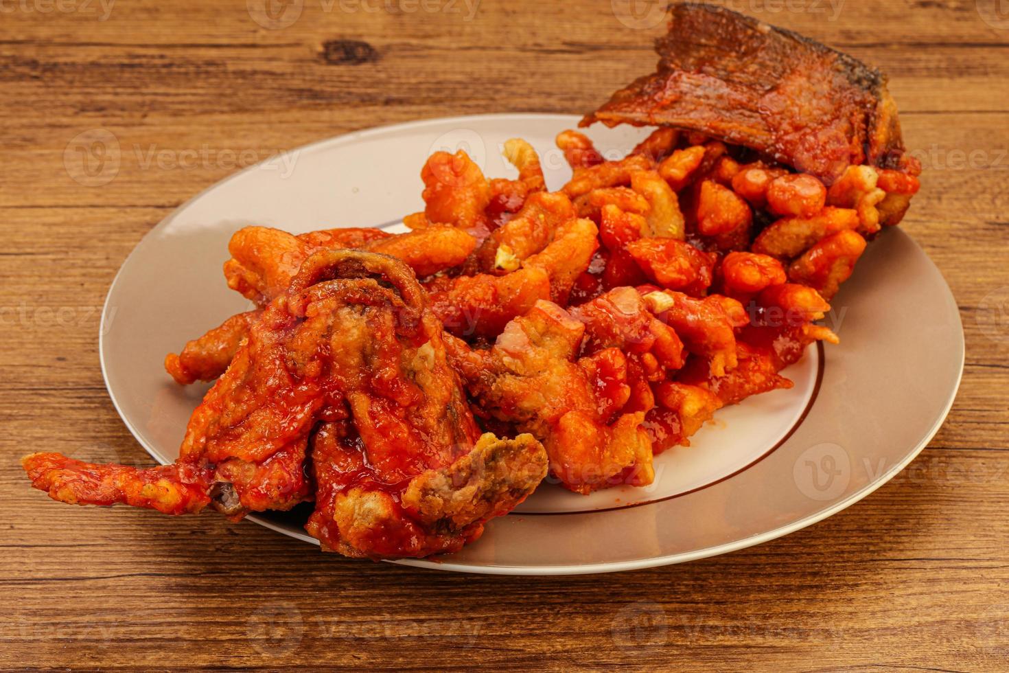 Chinese cuisine squirrel fish with sauce photo