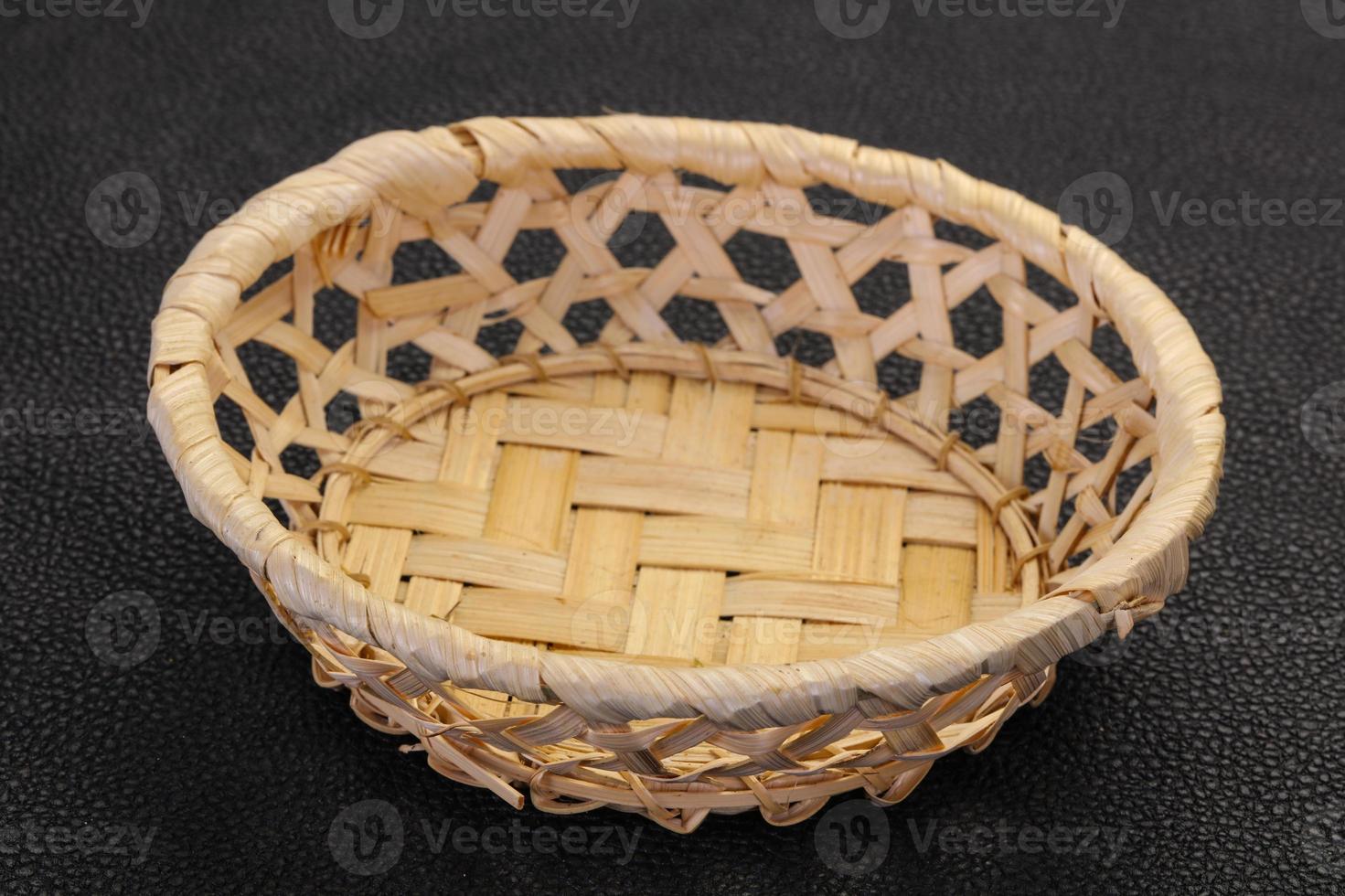 Empty wicker bowl photo