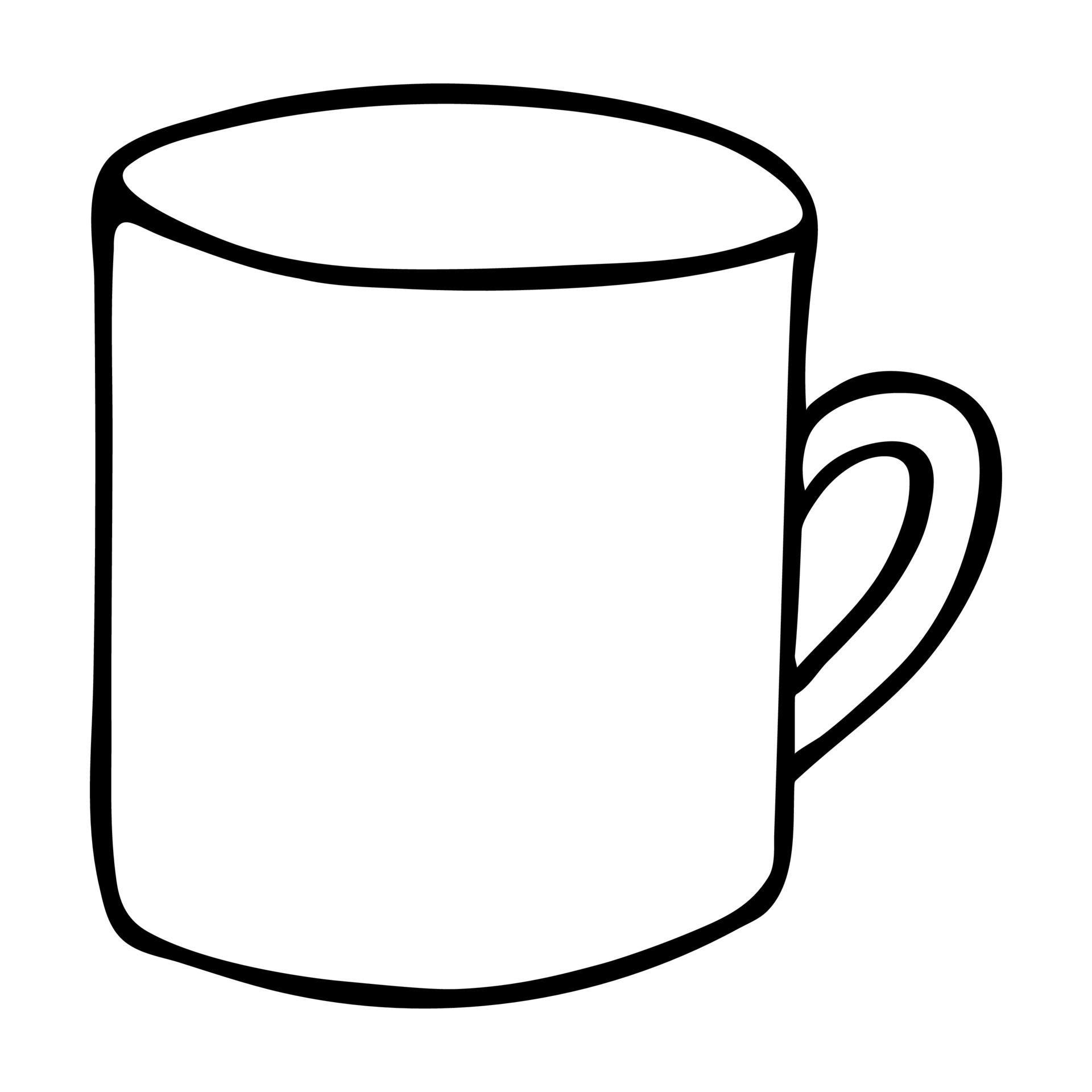 Cute cup of tea or coffee illustration. Simple mug clipart. Cozy home