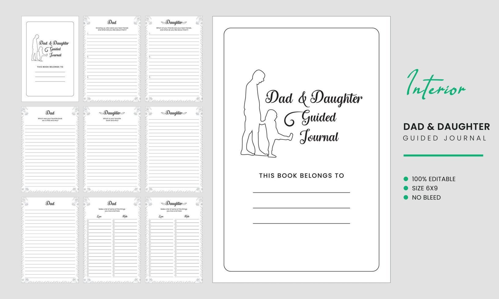 Dad and Daughter Guided Journal Interior vector