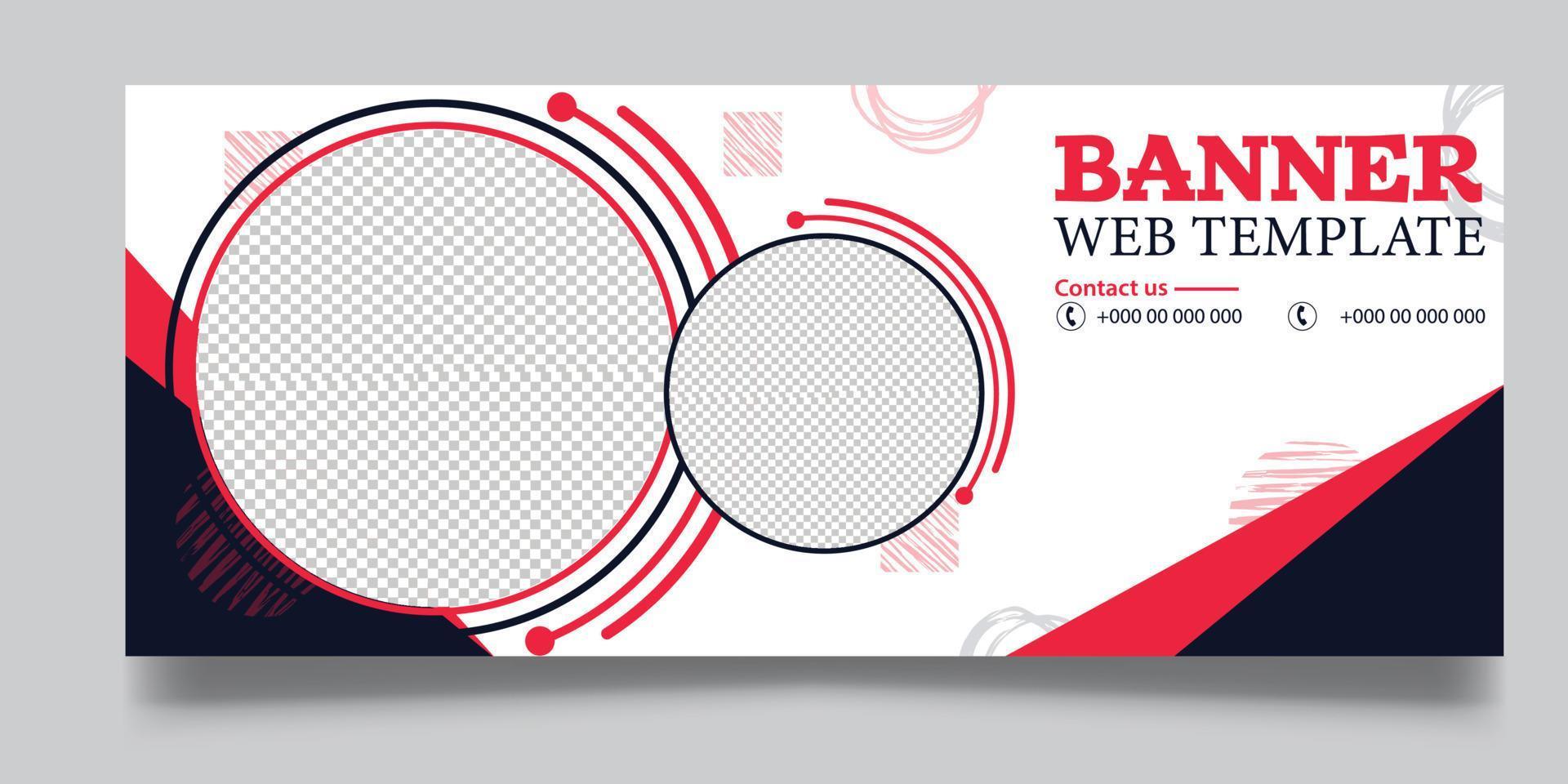 Web banner poster template for business and finance vector