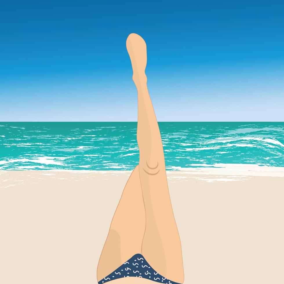 Beach girl in summer vector