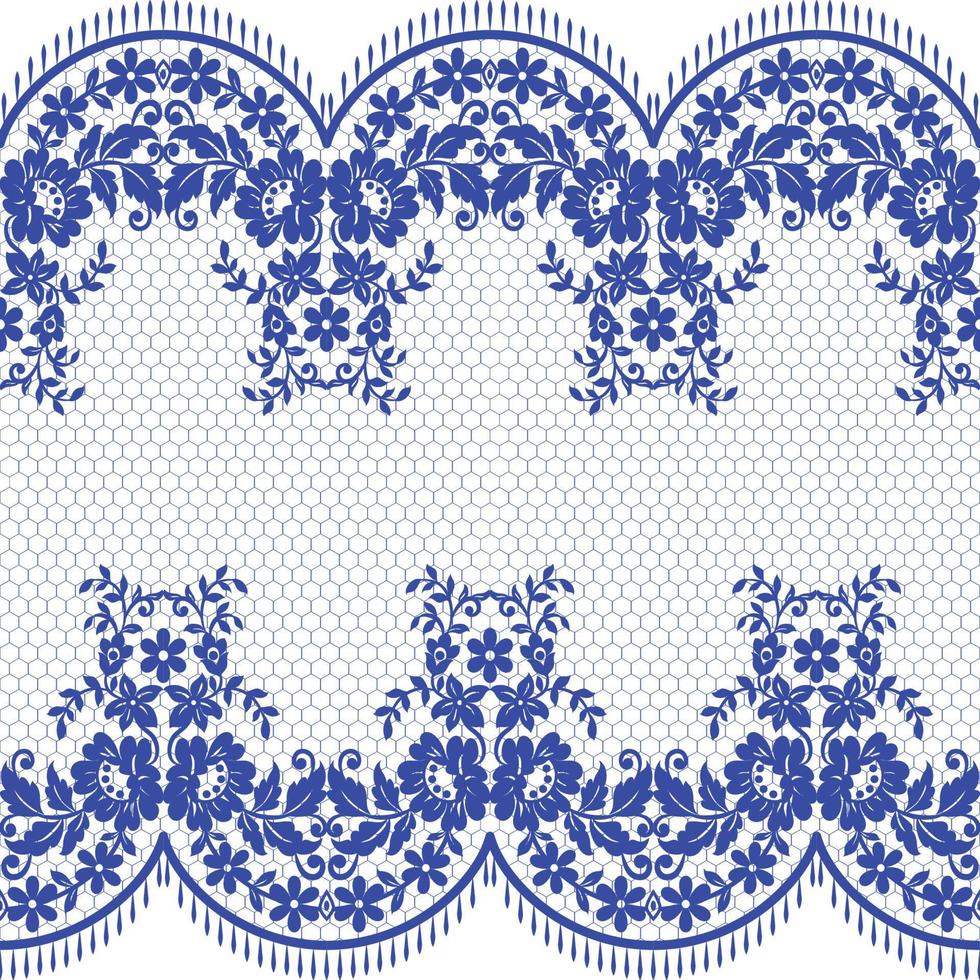 patrón de encaje floral blanco transparente vector