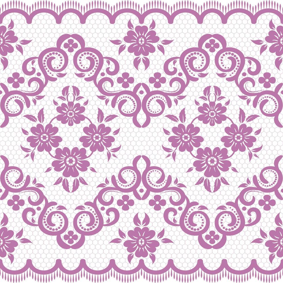Seamless white floral lace pattern vector