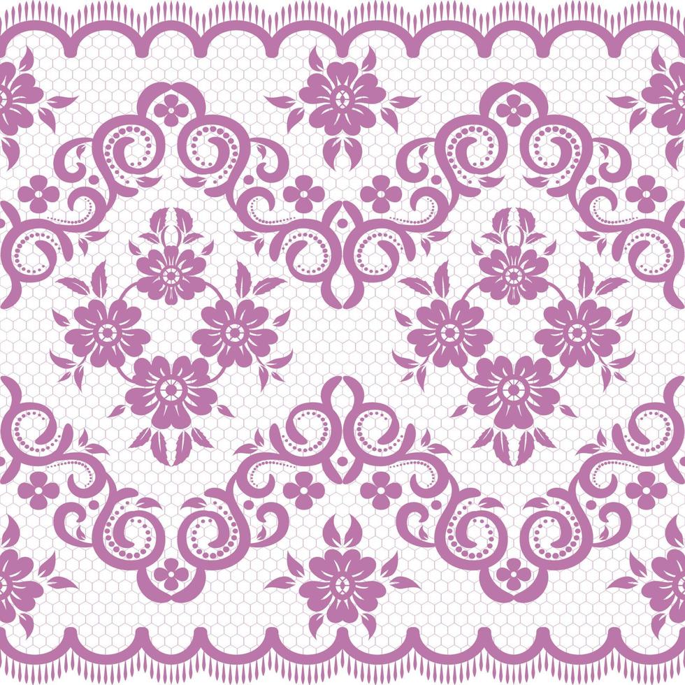 patrón de encaje floral blanco transparente vector