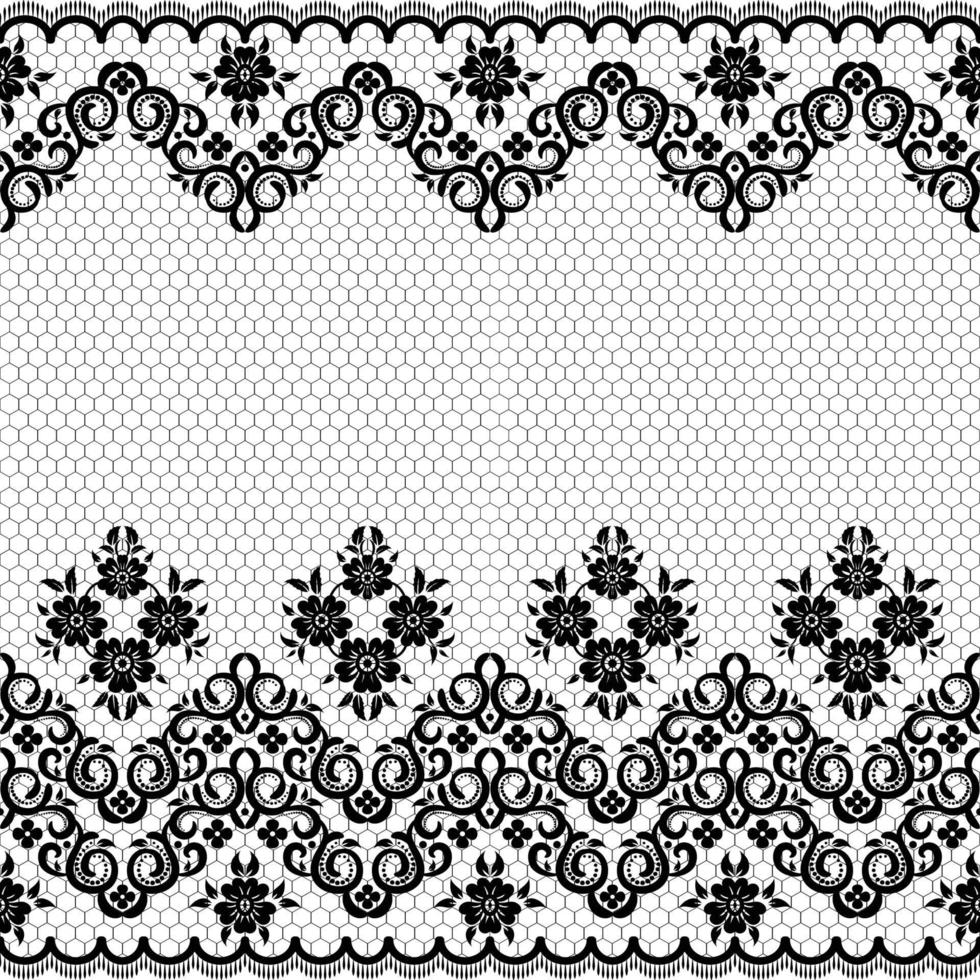 patrón de encaje floral blanco transparente vector