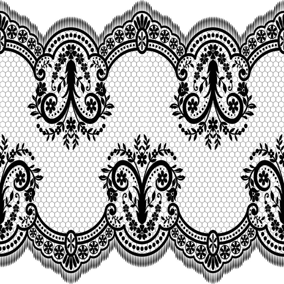 patrón de encaje floral blanco transparente vector