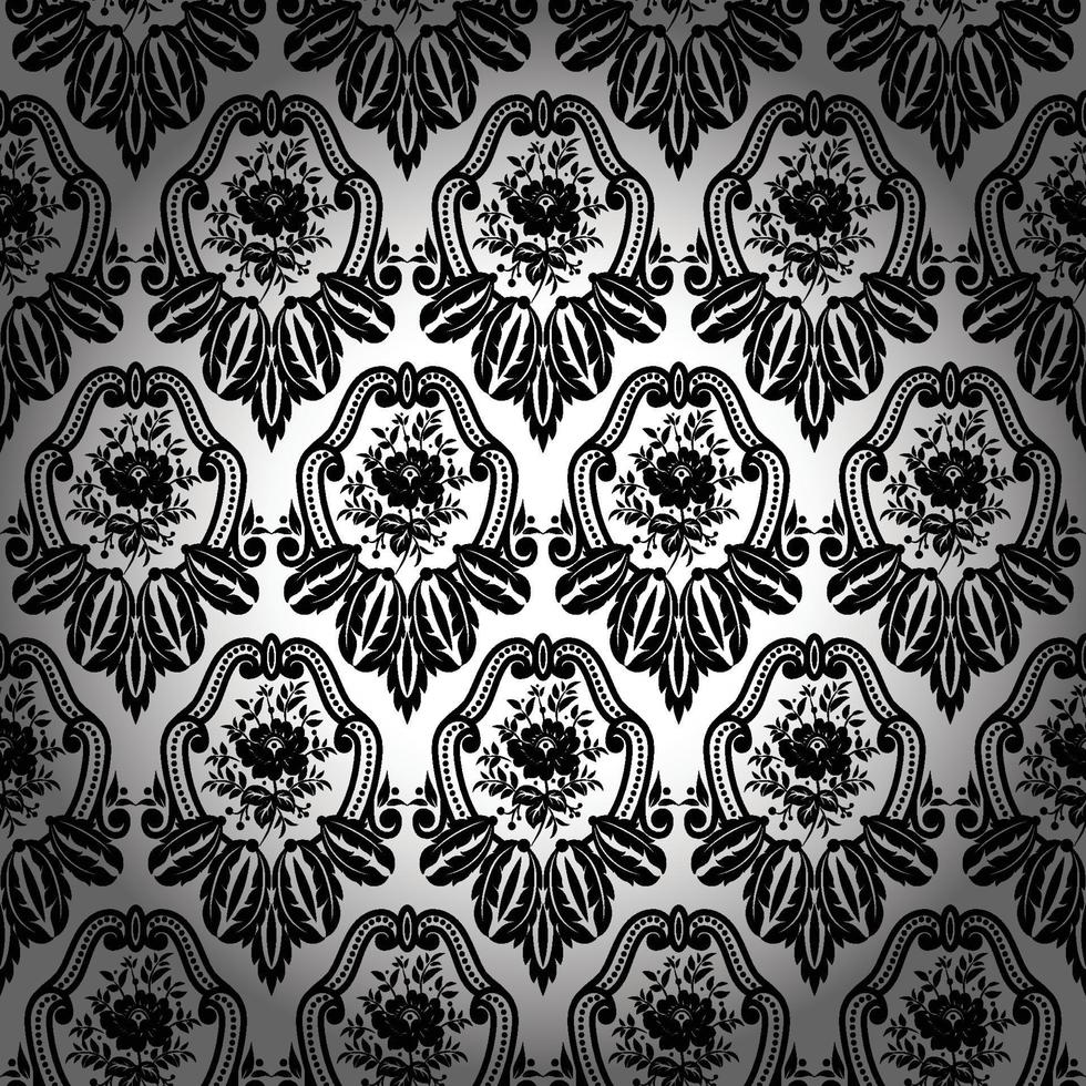 Seamless damask pattern vector