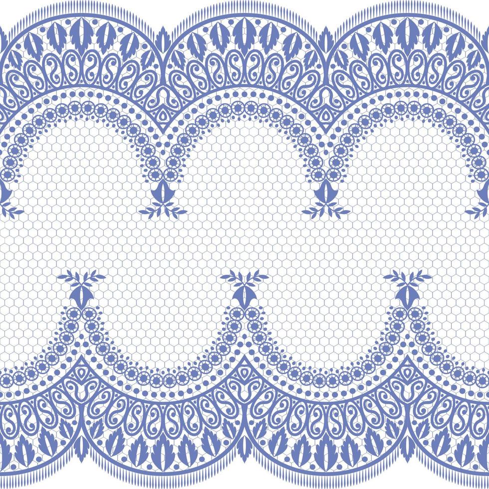 Lace seamless pattern with flowers vector