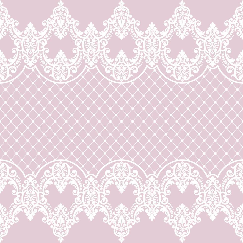 Lace seamless pattern with flowers vector