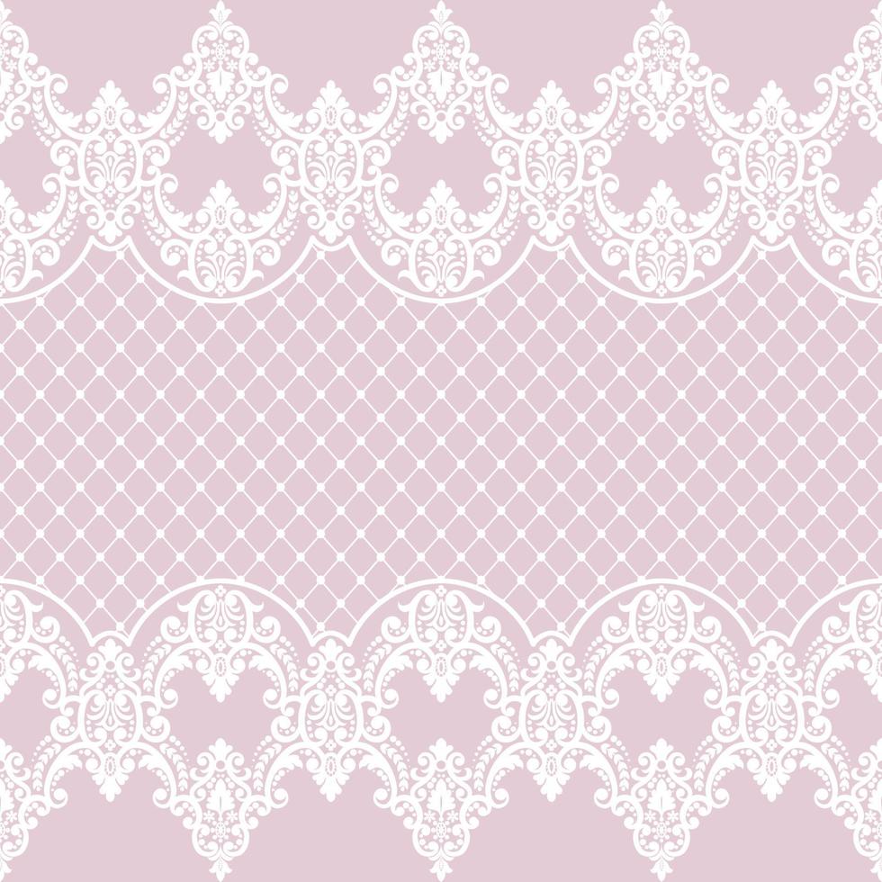 Lace seamless pattern with flowers vector