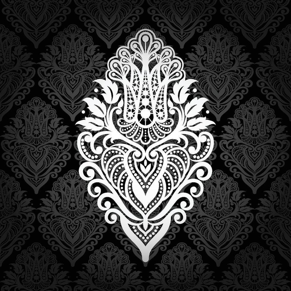 Seamless damask pattern vector