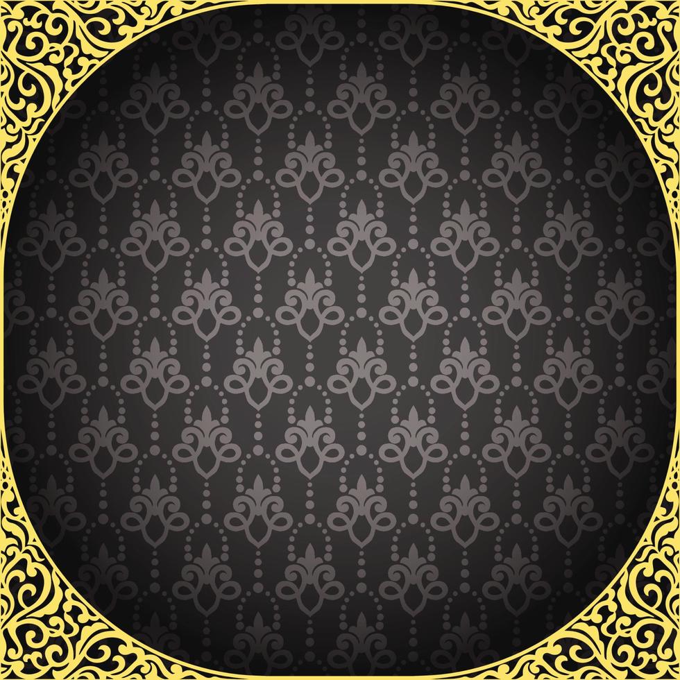 Vector Damask Pattern and Frame