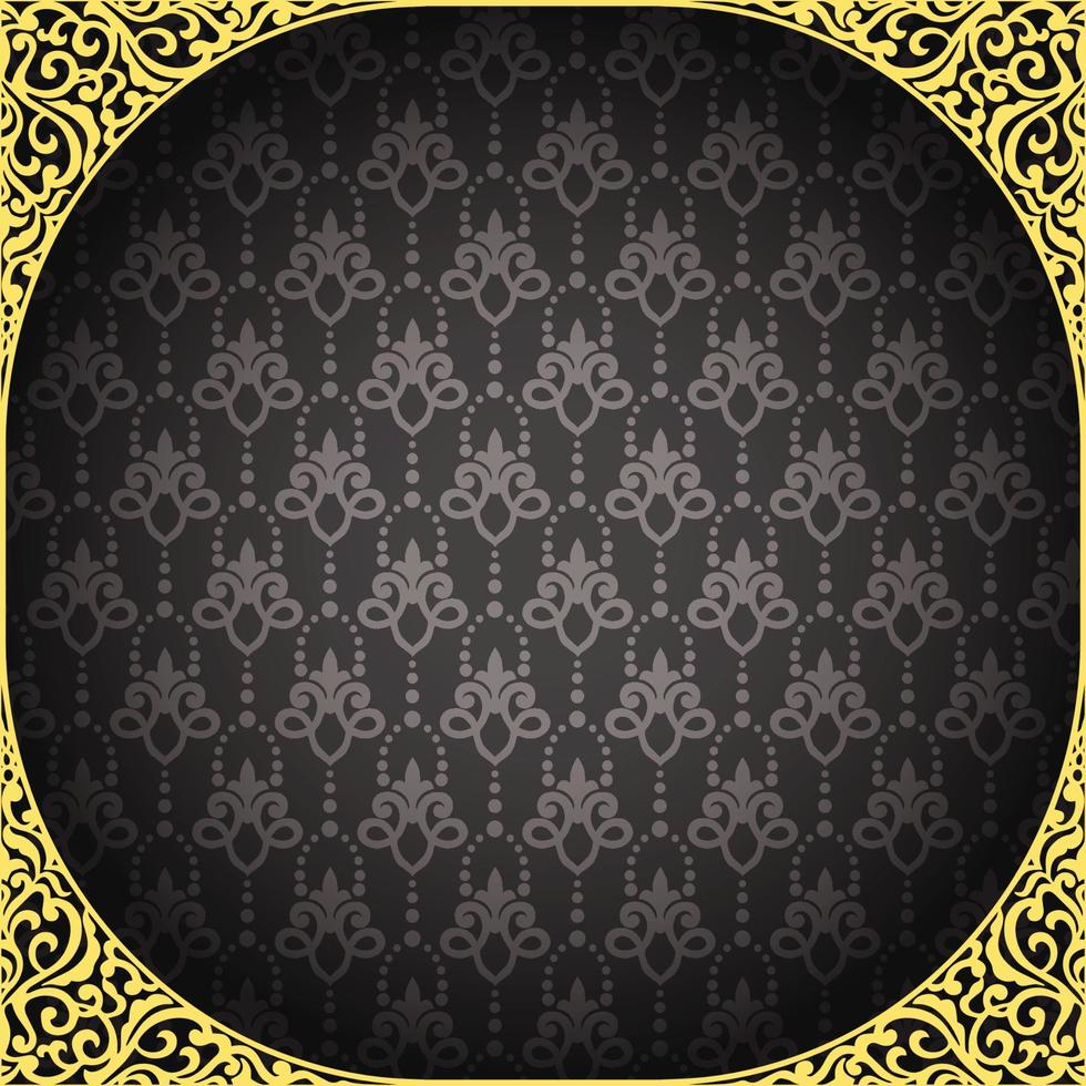 Vector Damask Pattern and Frame