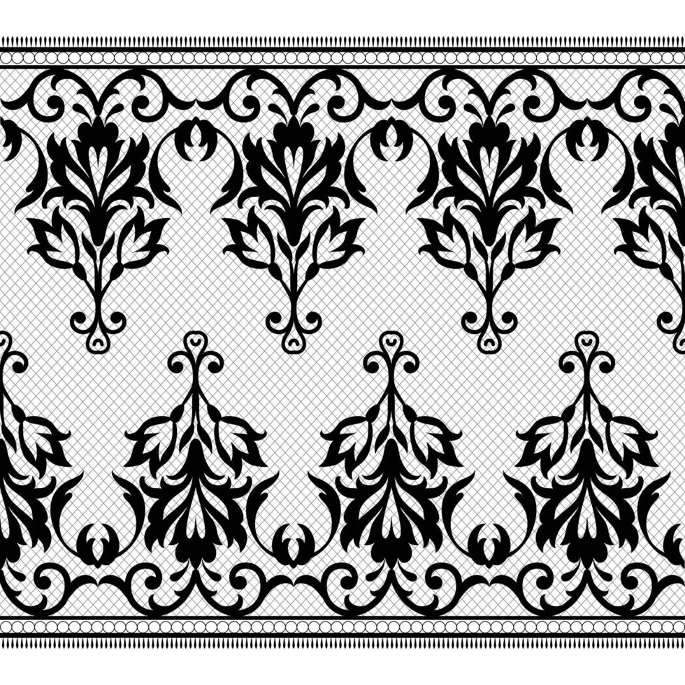 Lace seamless pattern with flowers vector