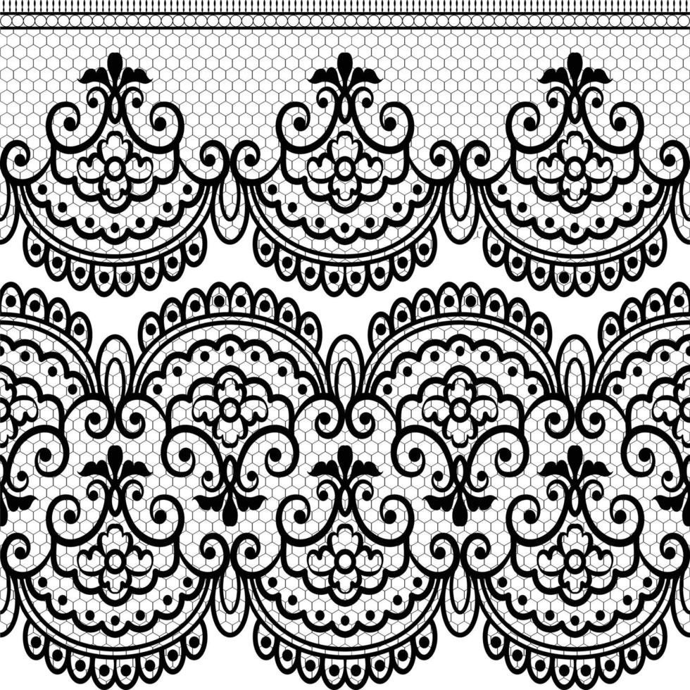 Lace seamless pattern with flowers vector