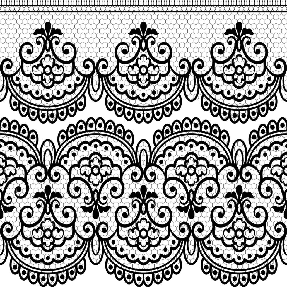 Lace seamless pattern with flowers vector