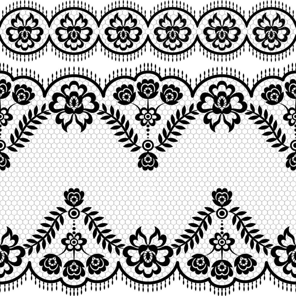 Lace seamless pattern with flowers vector