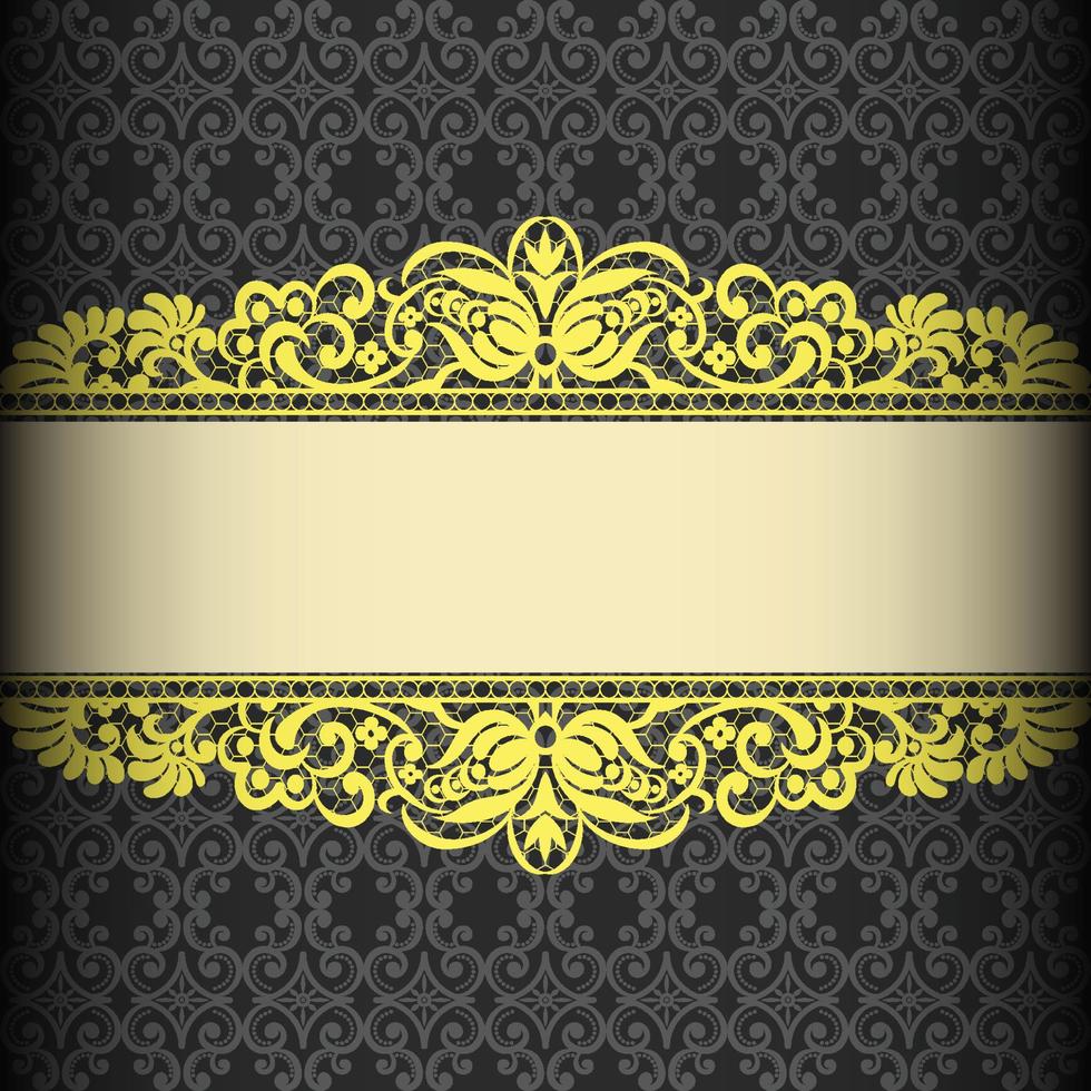 Vector Damask Pattern and Frame