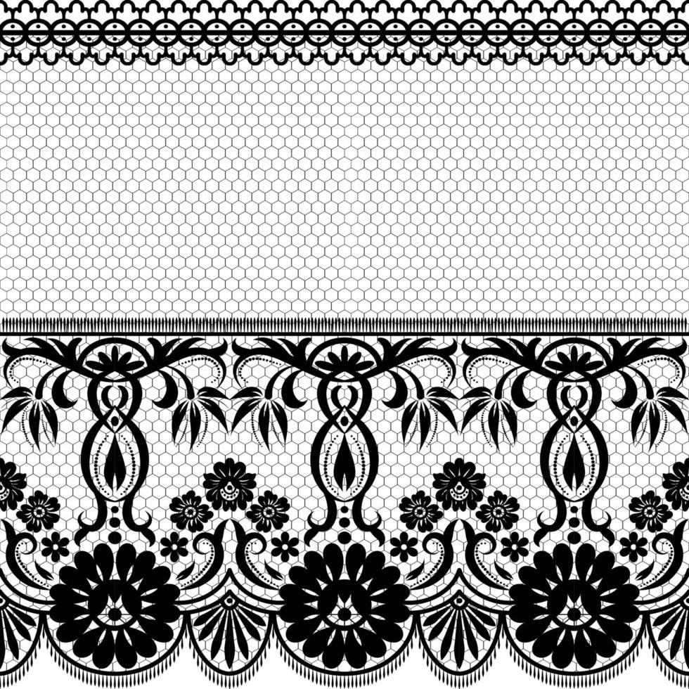 Seamless white floral lace pattern vector