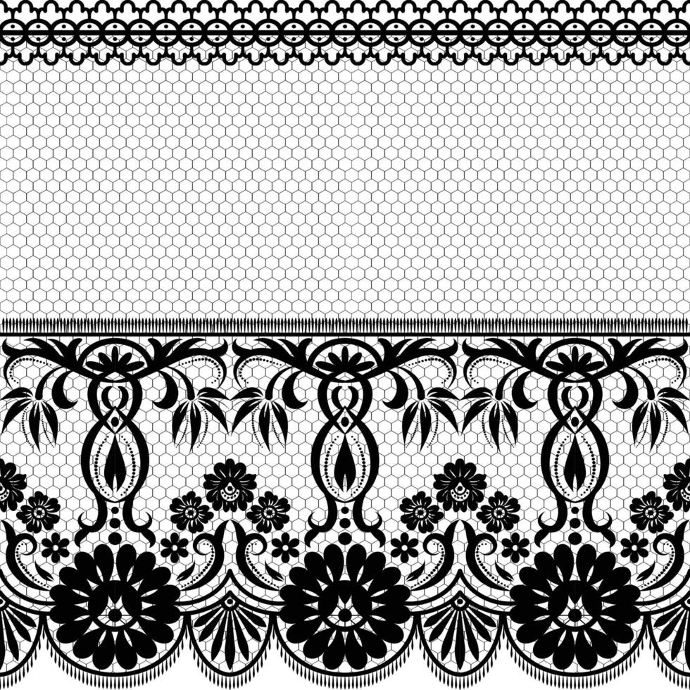 patrón de encaje floral blanco transparente vector