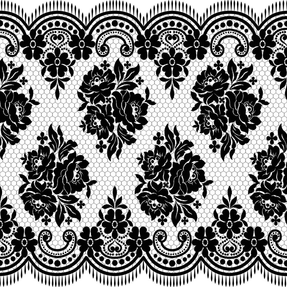 Seamless white floral lace pattern vector