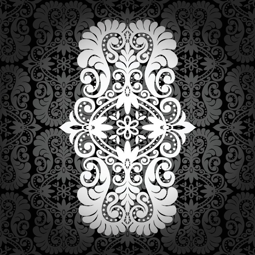 Seamless damask pattern vector