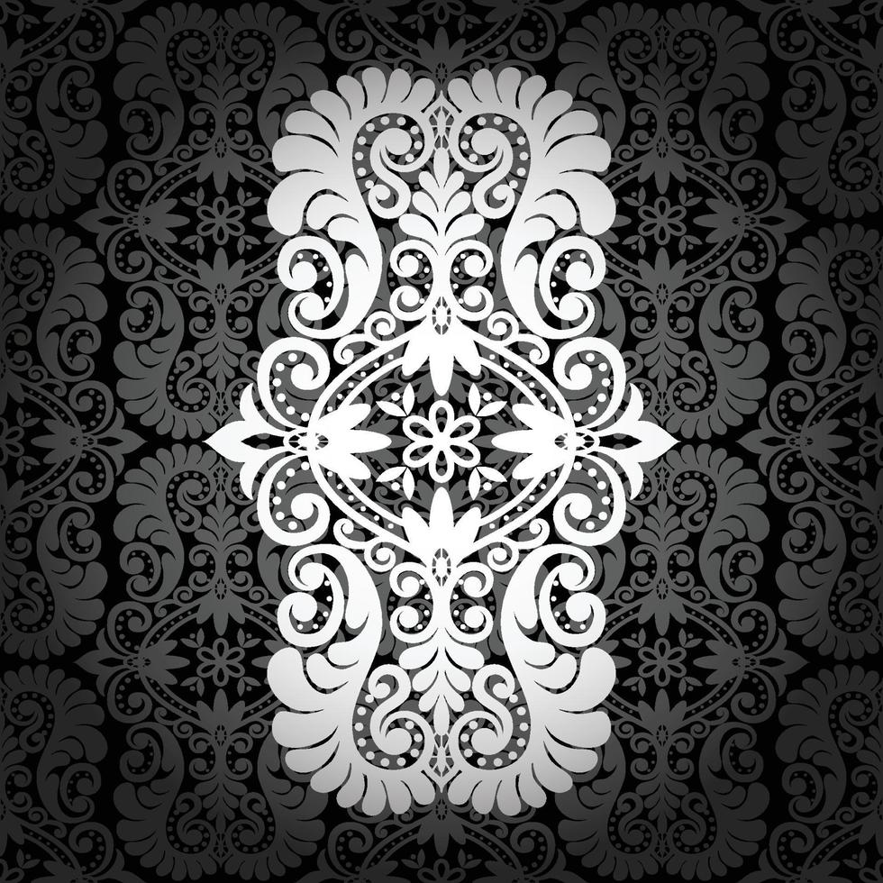 Seamless damask pattern vector