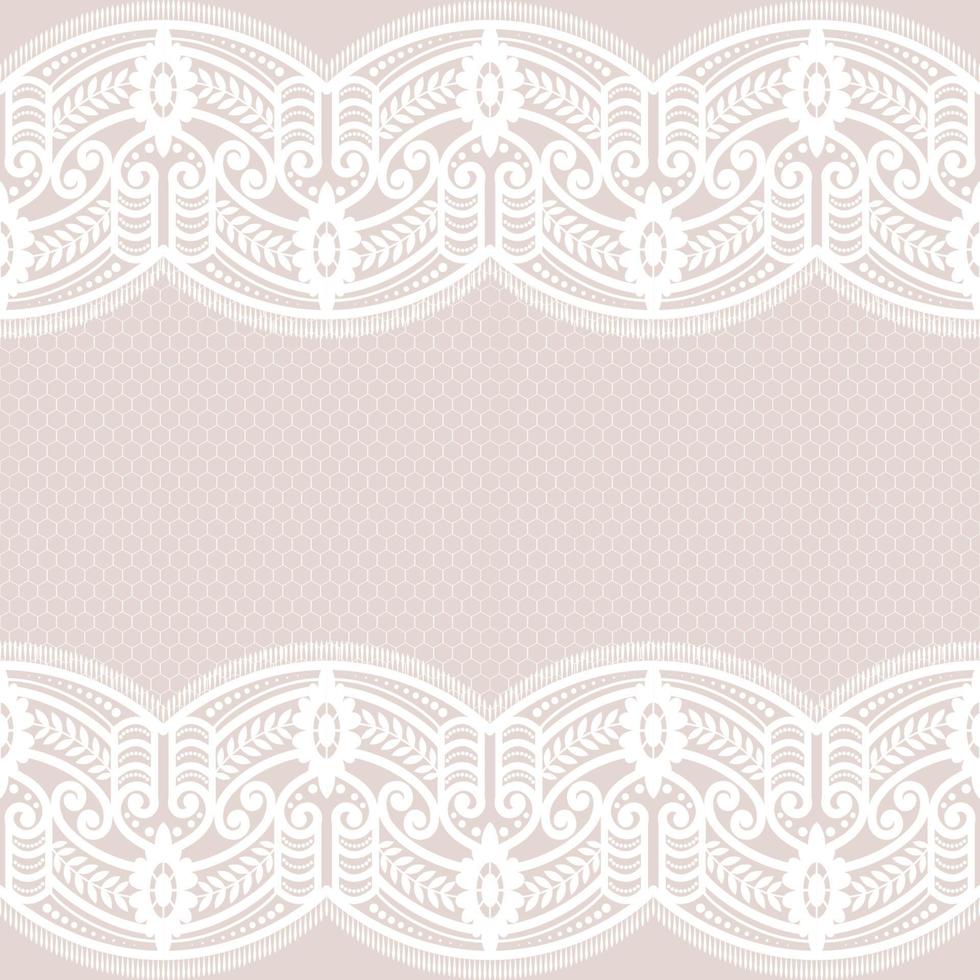 patrón de encaje floral blanco transparente vector