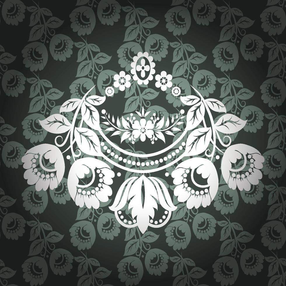 Seamless damask pattern vector