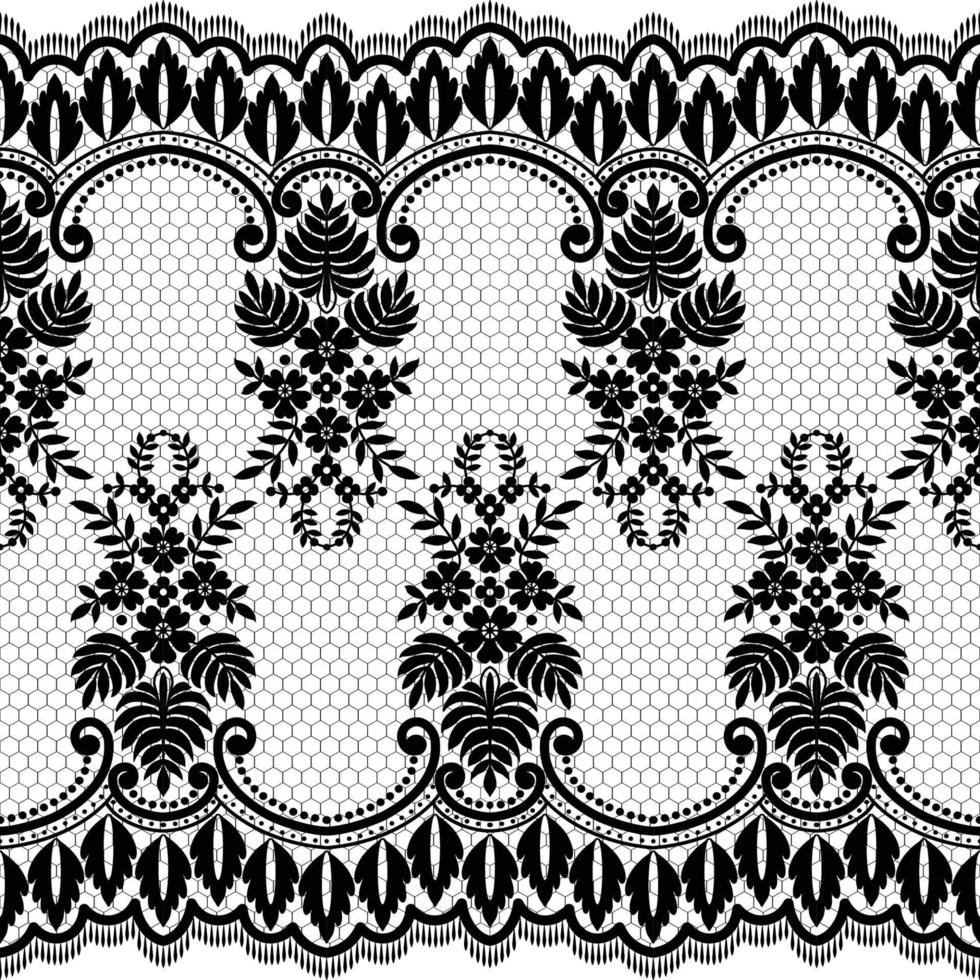 Seamless white floral lace pattern vector