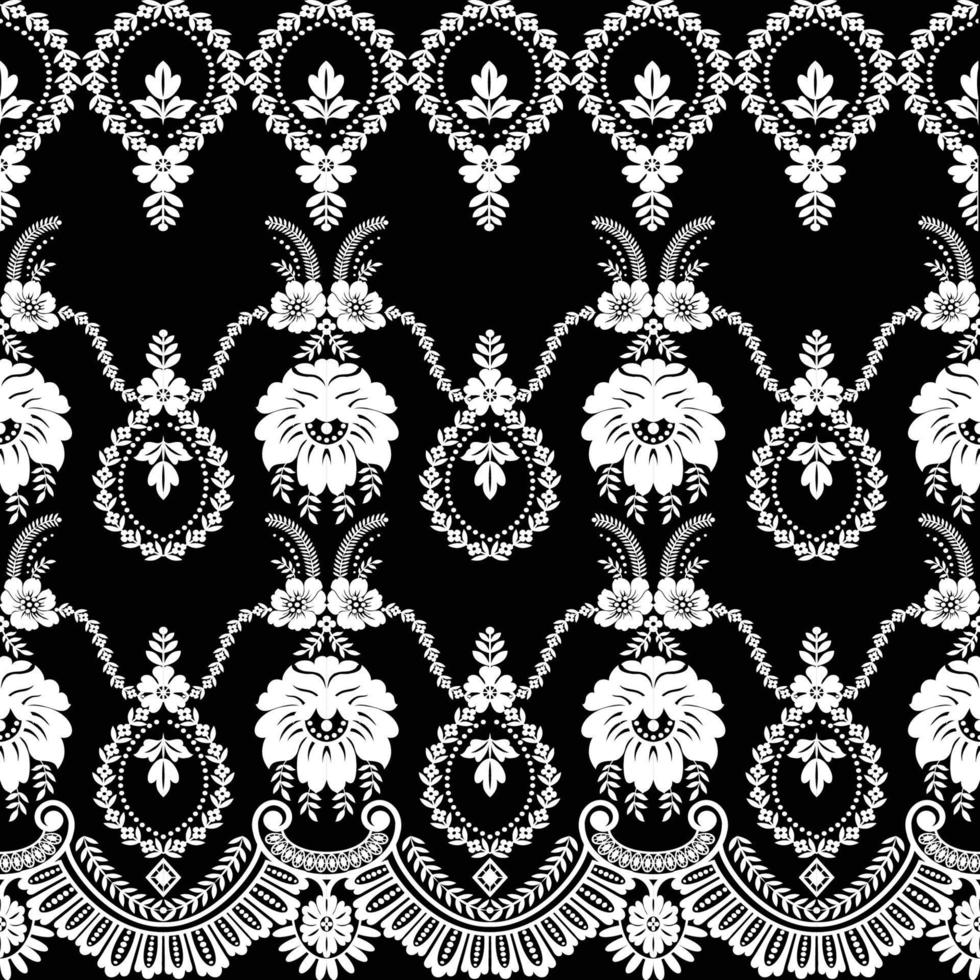 Seamless flower lace pattern vector
