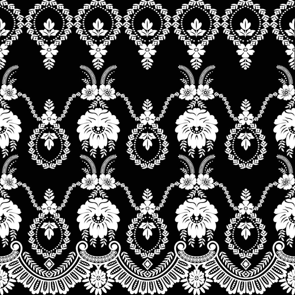 Seamless flower lace pattern vector